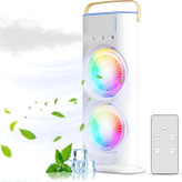 پنکه مهپاش دوقلو ریموت دار شارژی RGB اورجینال