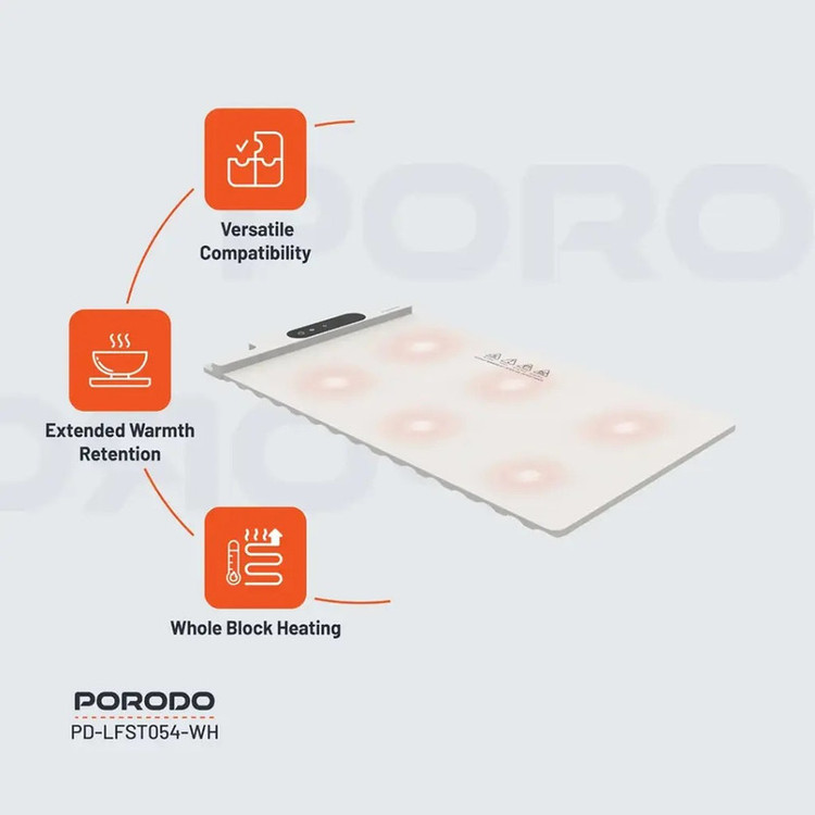 صفحه گرمکننده غذا هوشمند Porodo Lifestyle مدل Warming Food Mat | قابلیت رول شدن و ۳ سطح دما