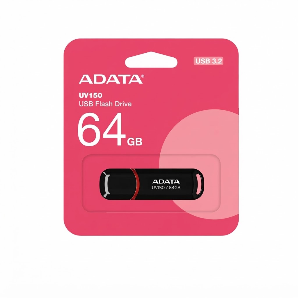 فلش مموری ای دیتا UV150 ظرفیت 64 گیگابایت USB 3.2 گارانتی 5 ساله